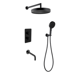 Душевая система для ванны Boheme Cell 427-B + 135-3-B + 625-B (со скрытой частью) чёрный фото 