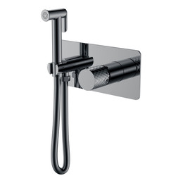 Набор для гигиенического душа Boheme Stick 127-SGM (со скрытой частью) графит глянцевый фото 