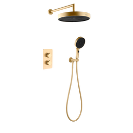 Душевая система для душа с термостатом Boheme Cell 427-MG + 134-2-MG (со скрытой частью) золото матовое фото 