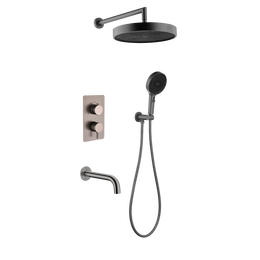 Душевая система для ванны Boheme Cell 427-GM + 135-3-GM + 625-GM (со скрытой частью) графит фото 