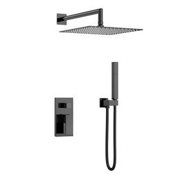 Душевая система для душа Boheme Qubic 474-3-SGM, графит глянцевый фото 