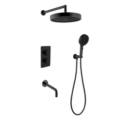 Душевая система для ванны с термостатом Boheme Cell 427-B  + 134-3-B + 625-B (со скрытой частью) чёрный фото 