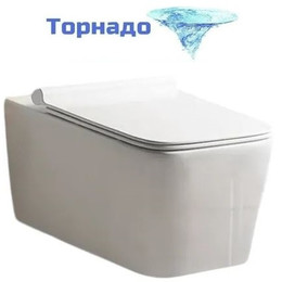 Унитаз подвесной безободковый Cerutti SPA Viola Aria Tornado 10583 с тонкой крышкой микролифт (система смыва Торнадо) фото 