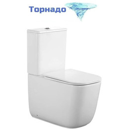 Унитаз-компакт безободковый Cerutti SPA Alvaro 11089 с тонкой крышкой микролифт (система смыва Торнадо) фото 