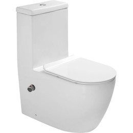 Унитаз-моноблок безободковый SantiLine SL-5011SM-BD с тонкой крышкой микролифт фото 