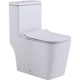 Унитаз-моноблок безободковый SantiLine SL-5024 с тонкой крышкой микролифт фото 