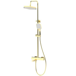 Душевая стойка с термостатом Haiba HB24726-5, золото фото 