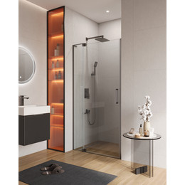 Душевая дверь Cezares 90 см SLIDER-B-1-90/100-C-GM (стекло 8 мм) оружейная сталь/прозрачное фото 