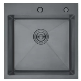 Кухонная мойка Gerhans K34550B 1 мм, PVD графит фото 