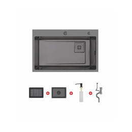 Кухонная мойка Gerhans K37246B 1 мм, графит фото 