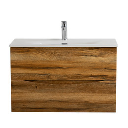 Тумба подвесная с раковиной BelBagno 90 см MARINO-CER-MINI-900-2C-SO-RR-P, rovere rustico фото 