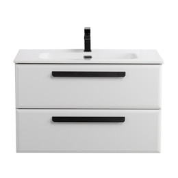 Тумба подвесная с раковиной Cezares 90 см ECO-CER-N-900-2C-SO-BL, bianco lucido фото 