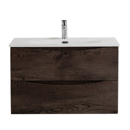 Тумба подвесная с раковиной BelBagno 90 см MARINO-CER-N-900-2C-SO-RNG-P, rovere nature grigio фото 