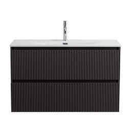 Тумба подвесная с раковиной BelBagno 100 см UNO-MINI-1000-2C-SO-GSO, тёмно-серый матовый фото 