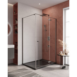 Душевое ограждение Cezares 1200x900 LINER-AH-1-120/90-C-GM-R, оружейная сталь/прозрачное фото 