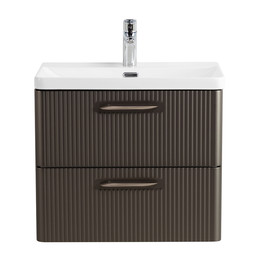 Тумба подвесная с раковиной BelBagno 50 см DUE-500-2C-SO-GM-P, оружейная сталь фото 