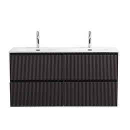 Тумба подвесная с раковиной BelBagno 120 см UNO-1200-4C-SO-GSO, тёмно-серый матовый фото 