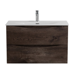 Тумба подвесная с раковиной BelBagno 80 см MARINO-CER-MINI-800-2C-SO-RNG-P, rovere nature grigio фото 