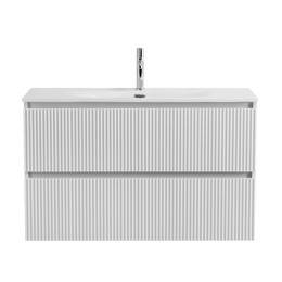 Тумба подвесная с раковиной BelBagno 100 см UNO-MINI-1000-2C-SO-BO, bianco opaco фото 