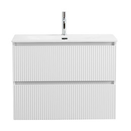 Тумба подвесная с раковиной BelBagno 90 см UNO-MINI-900-2C-SO-BO, bianco opaco фото 