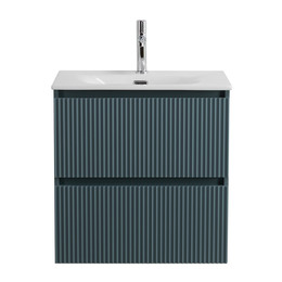 Тумба подвесная с раковиной BelBagno 60 см UNO-600-2C-SO-AO, голубой матовый фото 