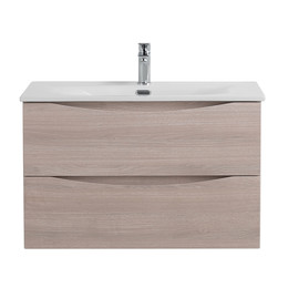 Тумба подвесная с раковиной BelBagno 90 см MARINO-CER-N-900-2C-SO-RG-P, rovere grigio фото 