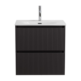 Тумба подвесная с раковиной BelBagno 60 см UNO-MINI-600-2C-SO-GSO, тёмно-серый матовый фото 