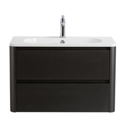 Тумба подвесная с раковиной Cezares 80 см RELAX-800-2C-SO-GM, оружейная сталь фото 