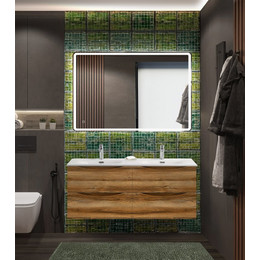 Тумба подвесная с раковиной BelBagno 120 см MARINO-CER-N-1200-4C-SO-RR-P, rovere rustico фото 