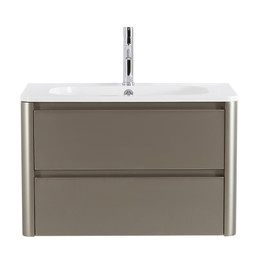 Тумба подвесная с раковиной Cezares 80 см RELAX-800-2C-SO-SAT-P, сатин фото 