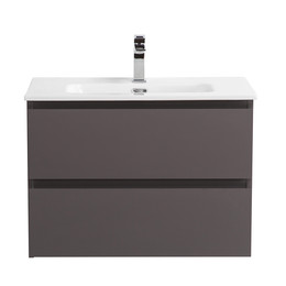 Тумба подвесная с раковиной Belbagno 70 см KRAFT-700-2C-SO-GSO (раковина BB700ETL) тёмно-серый матовый фото 