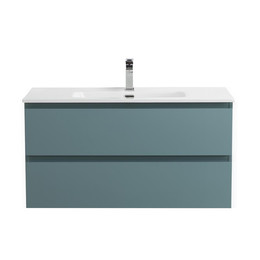 Тумба подвесная с раковиной Belbagno 90 см KRAFT-900-2C-SO-AO (раковина BB900ETL) голубой матовый фото 