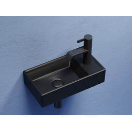 Раковина подвесная Ceramicanova Element 40 см L CN6051LMB, чёрный матовый фото 