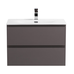 Тумба подвесная с раковиной Belbagno 60 см KRAFT-600-2C-SO-GSO (раковина BB-8099-60) тёмно-серый матовый фото 