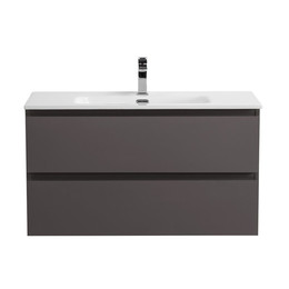 Тумба подвесная с раковиной Belbagno 75 см KRAFT-750-2C-SO-GSO, тёмно-серый матовый фото 