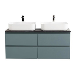 Тумба подвесная с раковиной Belbagno 120 см KRAFT-1200-4C-SO-AO (раковина BB-8099-120) голубой матовый фото 