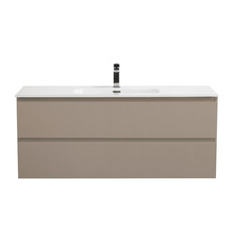 Тумба подвесная с раковиной Belbagno 120 см KRAFT-1200-2C-SO-СO (раковина BB-8099-120) бежевый матовый фото 