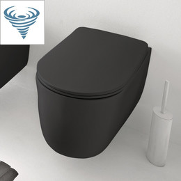 Унитаз подвесной безободковый Kerasan Nolita 531531, чёрный матовый (Система смыва торнадо) фото 