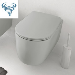 Унитаз подвесной безободковый Kerasan Nolita 531559, светло серый (Система смыва торнадо) фото 