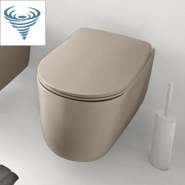 Унитаз подвесной безободковый Kerasan Nolita 531581, Коричневый орех (Система смыва торнадо) фото 