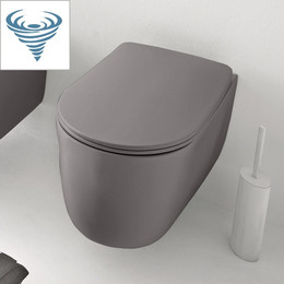 Унитаз подвесной безободковый Kerasan Nolita 531589, ferro matt (Система смыва торнадо) фото 