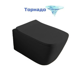 Унитаз подвесной безободковый ArtCeram A16 ASV006 17 00, чёрный матовый (Система смыва торнадо) фото 