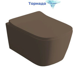 Унитаз подвесной безободковый ArtCeram A16 ASV006 40 00, brown tortora (Система смыва торнадо) фото 