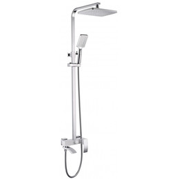 Душевая стойка с изливом Grocenberg GB7007-1WC, белый хром фото 