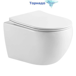 Унитаз подвесной безободковый Aquatek Европа AQ1190T-00 с тонкой крышкой микролифт (система смыва Торнадо) фото 