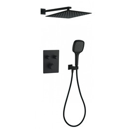 Душевая система для душа с термостатом Grocenberg GB5040BL, чёрный матовый фото 