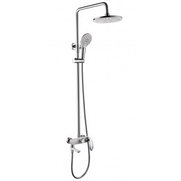 Душевая стойка с изливом Grocenberg GB7001WC, белый хром фото 