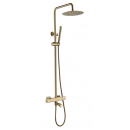Душевая стойка с термостатом Grocenberg GB7005MG, матовое золото фото 