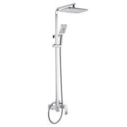 Душевая стойка с изливом Grocenberg GB7007WC, белый хром фото 
