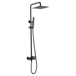 Душевая стойка с изливом Grocenberg GB7090BL, чёрный матовый фото 